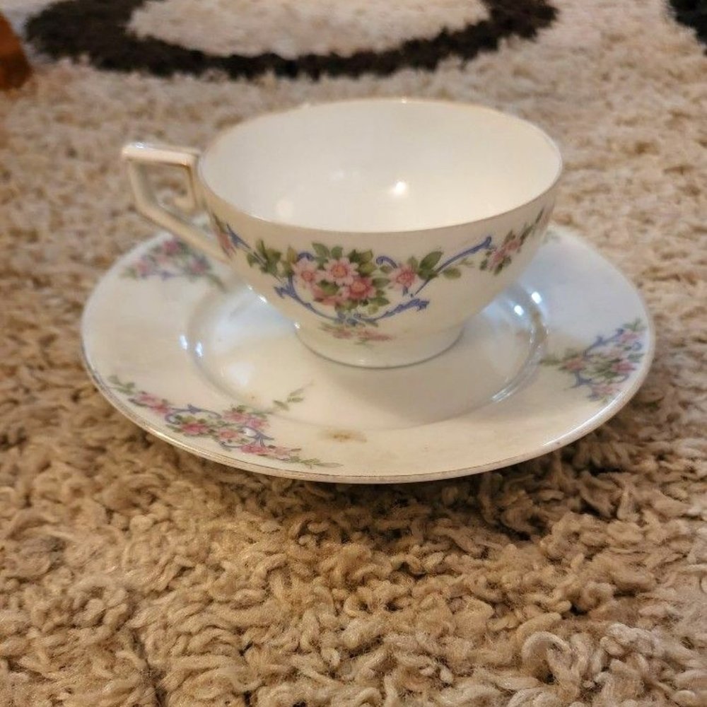 Antique China Cup & Saucer Tirschenreuth